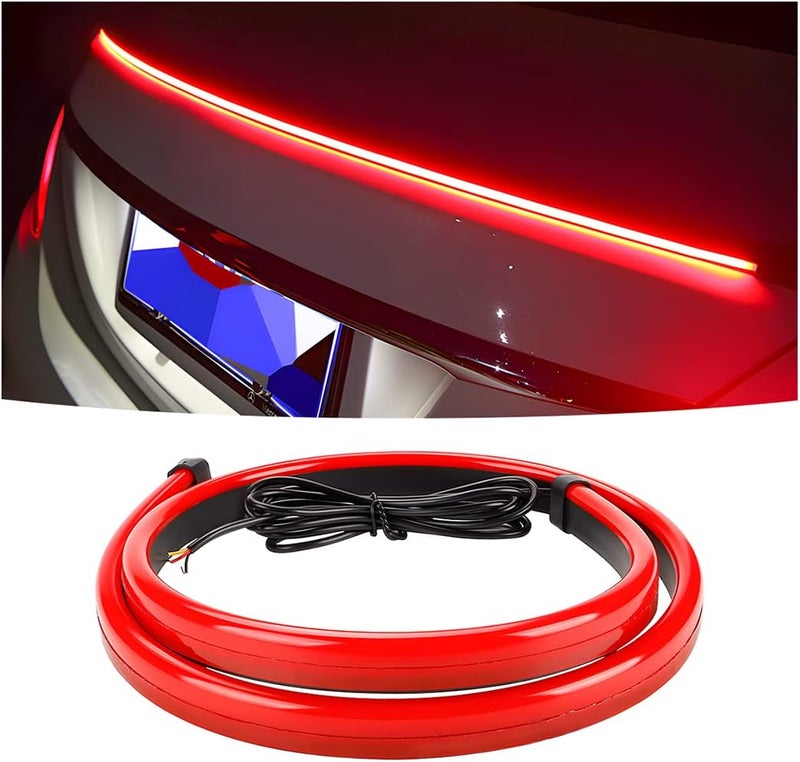 HIPOPY Car LED Brake LED Strip Light, 35inch 144LED DC12V High Mount Stop Brake Light Bar, Rear Window Warning Signal Light for Vehicles Trucks Cars - Image 1